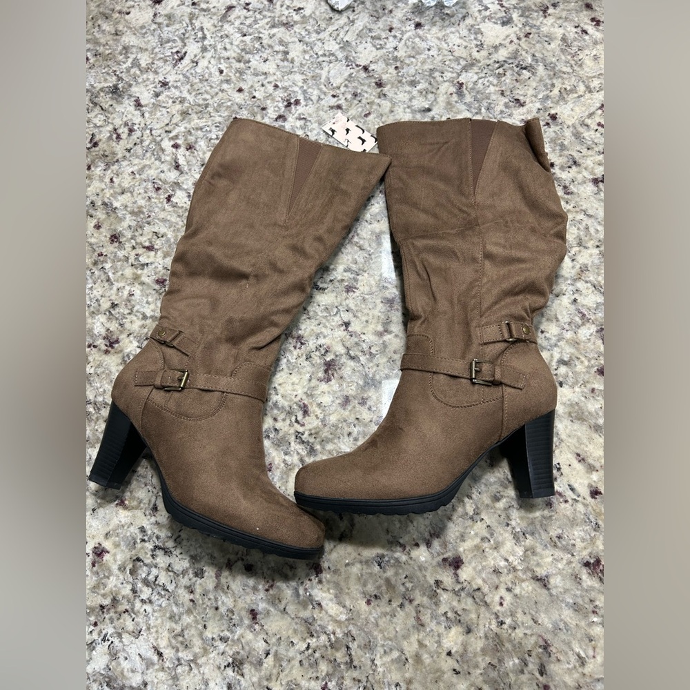 Mysoft Women's Knee High Boots Chunky Heel Boots with Zipper. Size 8.5 - Picture 6 of 8